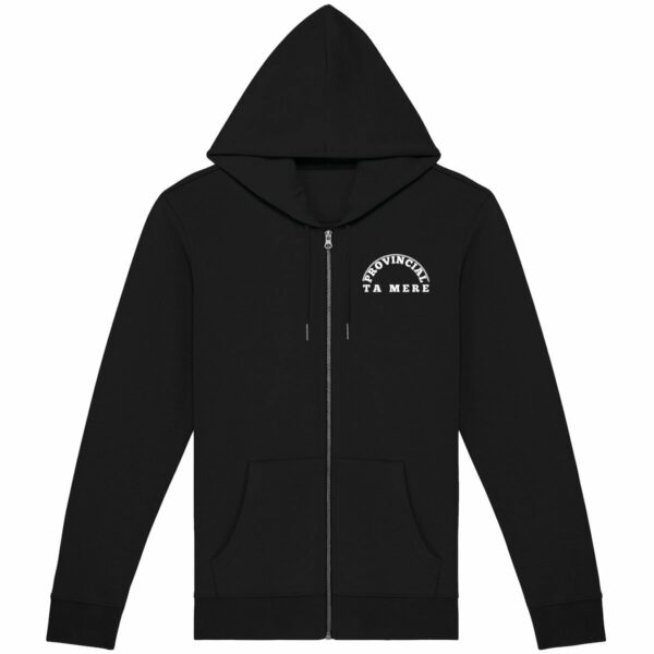 SWEAT CAPUCHE ZIPPE NOIR - BIG LOGO - COULEUR